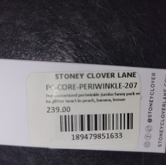 Stoney clover lane jumbo fanny nwot periwinkle with heart patches nwt - Picture 6 of 6